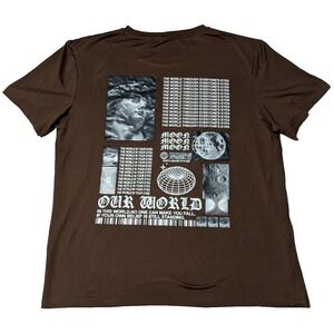 ROMWE MOON MOON MOON Men‎ Size XL Brown Double-Sided T-Shirt EUC
